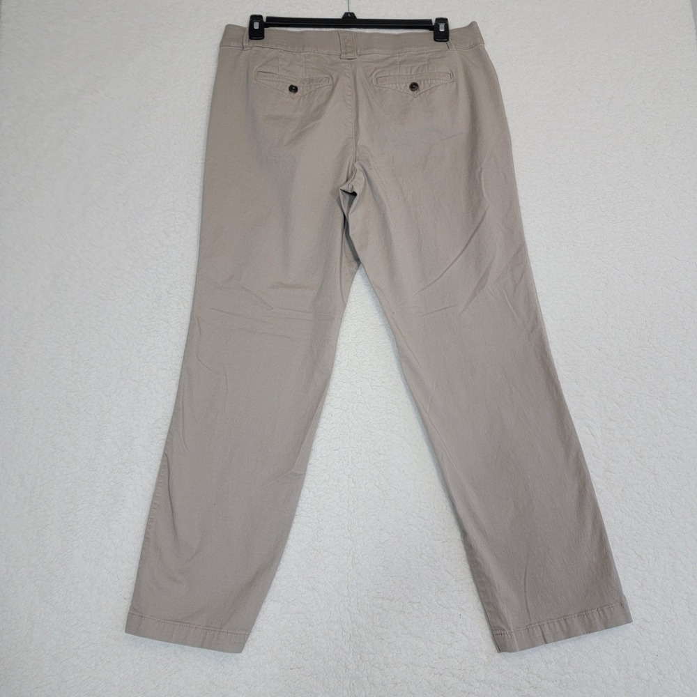 Khakis & Co Tummy Slimming Chino Pants Women 12 Tan Flexible Waist - Picture 2 of 7